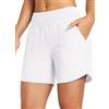 baleaf Pantaloncini da Bagno Donna con Fodera Costume da Nuoto Vita Alta Controllo della Pancia Costumi da Bagno Mare Tankini Shorts Bianco XL