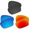 EZReplace Lenti di ricambio per occhiali da sole Oakley Jupiter Squared OO9135 (lenti polarizzate), Nero di carbonio, blu ghiaccio + rosso fuoco, Taglia unica