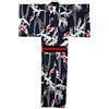 Generic Kimono tradizionale giapponese da uomo, a maniche lunghe, accappatoio da spa, facile da indossare, camicia da notte unisex con cintura Obi, 25# blu navy, Taglia unica