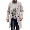 Ybing Uomo Cappotto Elegante Monocromatico Cappotto Invernale Slim Fit Cappotto Di Lana A Doppia Fila Di Bottoni Trenchcoat Caldo Cappotto Uomo Outfit Di Tendenza Business Giacca Antivento Outdoor