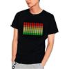 Generic Maglietta da uomo a LED da DJ con suono attivato con luce LED su e giù lampeggiante, Nero , M