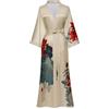 EORUBE Kimono Lungo Accappatoio Donne Cover Up Stampa Floreale Raso Indumenti Da Notte Accappatoio di Seta Addio al Nubilato Accappatoio