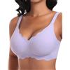 Ganado Reggiseno senza cuciture da donna senza ferretto profondo scollo a V bordi ondulati push up reggiseno bralette morbido confortevole reggiseno senza ferretto