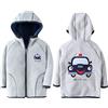 ANIMQUE Bambini Pile Polare Giacca con Cappuccio Bambino Piccolo Felpa Caldo Cappotto Casual con Cerniera Stagioni di Transizione Primavera Autunno Inverno, Motivo Macchina Polizia Grigia 110