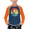 BesserBay Rashguard 110-160 - Maglietta UV a maniche lunghe, ad asciugatura rapida, per bambini, tramonto arancione, 150 cm