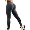 MaNMaNing Leggins Donna a Vita Alta Scollo a V Effetto Pesca Lavaggio Sabbia Costine Push Up Effetto Sedere Alto Elastici Morbidi per Yoga Fitness Running e Sport Snellenti e Modellanti
