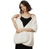 BEAUTELICATE Scialle Stola Pelliccia Sintetica Donna Bolero Coprispalle Pelliccia Elegante Sposa per Matrimonio Invernale Cerimonia Damigella (Avorio, Taglia Unica)