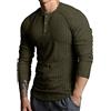Lehmanlin Henley a Maniche Lunghe,Maglia Termica, Camicie Muscolari Cotone Slim Fit