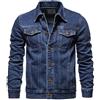 Oanviso Giacca di Jeans da Uomo Corta Cardigan Manica Lunga Maglione Denim Giacca Giubbino Uomo Motociclista Outerwear Felpa Slim Fit Cappotto Oversized per Autunno