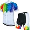 HimyBB Maglia da ciclismo da uomo + pantaloncini imbottiti 5D tuta da bicicletta abbigliamento sportivo