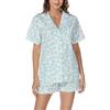 LUBOT Pigiama Donna in Cotone 100% Tessuto - Completo 2 Pezzi Manica Corta con Bottoni, Anti-Sgualcitura & Traspirante, per Notte e Casa