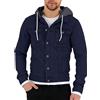 ORANDESIGNE Giacca Jeans Felpa da Uomo Giubbotto Giacca con Cappuccio Sportiva Bomber Trucker Pesante di Jean Felpa Pullover in Jeans Denim Basic Fit con Tasche A Marino S