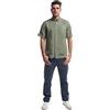 La Primula Verde Camicia Uomo in Puro Lino, Tipo T Shirt Uomo, Mezza Manica, in 5 colorazioni, Bianco, Celeste, Verde, Avio, Blue Label dalla S alla 3XL