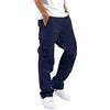 ORANDESIGNE Blu Scuro Pantaloni Cargo Uomo con Coulisse in Cotone Tasche Laterali Trousers della Pantaloni di Sport da Jogging Activewear Pantaloni Uomo Cintura Elastica Casual Street Pantaloni C 3XL