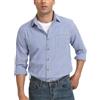 Yukiuiny Camicia Flanella a Quadri 100% Cotone per Uomo Maniche Lunghe - Blusa Casual con Chiusura a Bottoni(Piccolo Plaid/Blu e Bianco),S
