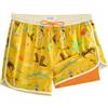 MaaMgic Costume da bagno corto da uomo, stile retrò, vintage, con compressione, pantaloni interni 2 in 1, ad asciugatura rapida, 4 vie, elastico e coulisse regolabile, Motivo cavallo in giallo deserto