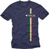 MAKAYA Maglietta Uomo con Bandiera Italiana a Forma di Cuore Amore T-Shirt Maglia Calcio Italia