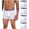 wirarpa Boxer da Uomo in Modale Elasticizzato Traspiranti Intimo Mutande Uomo, 4 Paia Bianca S