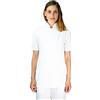 tessile astorino RICAMO 0 - Giacca Cuoca Donna Bianca - 100% Cotone - Manica Corta - Casacca Chef per Ristorante e Cucina - Made in Italy (S)