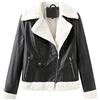 KHIRVWL Giacca da Moto in Pelle Scamosciata da Donna in Ecopelle Giacca da Moto Invernale Giacca Corta Giacca da Moto Giacca Esterna Giacca Autunnale e Invernale Plus Giacca in Velluto