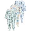 NEXT Bambini Confezione da 3 Tutine Bebè con Zip bidirezionale Blue Safari 3 Mesi-6 Mesi
