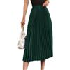 seiveini Gonna a Pieghe Donna Lunga Elegante Gonna a Piegatura Elegante da Donna a Vita Alta Estate Gonne Lunghe A-Line Vintage Gonne Estiva Lunghe a Trapezio Vita Elastica A Verde Scuro S