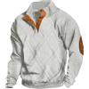 Generic Oversize Felpa da uomo con colletto alto, maglione da uomo con bottoni a pressione, a maniche lunghe, calda, slim fit, maglione morbido da uomo, maglione invernale in pile, bianco, XXL