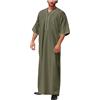 RUMAOZIA Abbigliamento medievale Uomo Cotone Lino Robe Manica Corta Lungo Arabi Uomini Abbigliamento Camicia Da Notte Oversize Musulmana Preghiera Abbigliamento Islamico Leggero Elegante Caftano