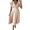 Yegirlzs Vestiti Donna Elegante Vestito Estivi Abiti Scollo a V Manica Corta Abito Cerimonia al Ginocchio Vestiti da Sera Cocktail