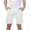 RE&X JEANS COUTURE RE&X Jeans Pantaloni Corti Uomo Cargo Slim Fit Casual Denim (White, 44 Corto)
