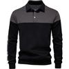 generic Generisch - Felpa da uomo, con colletto polo, a maniche lunghe, invernale, calda, casual, tinta unita, in cotone, classico, alla moda, con bottoni, grigio scuro2., L