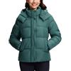 Pioneer Camp Giacca invernale da donna, calda trapuntata, antivento e impermeabile, con cappuccio rimovibile e vita regolabile, leggera e calda per sci, escursioni, campeggio, Sagebrush Green, M