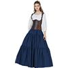 BEAUTELICATE Gonna Lunga in Cotone Medievale Sottoveste Gonna Plissettata Vita Elastica Vittoriana Costume Boemia Gonne Gypsy (Blu Navy, XL)