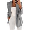Onsoyours Donna Blazer Basic Colletto Rivolto Tinta Unita Ufficio Business Tailleur OL Carriera Tailleur Giacca Eleganti per Ragazze e Donna Grigio M