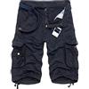 MJGkhiy Pantaloni Corti Uomo Cargo Pantaloncini Cotone con Multitasche Elastici Pantaloni Corti da Lavoro Gamba Dritta Shorts Cargo Bermuda Uomo con Tasche Taglie Forti