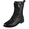 OBiQuzz Stivali da equitazione da donna, in pelle, colore nero, taglia 37-42, Nero , 38