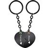 MeMeDIY Set Portachiavi Coppia Personalizzato Incisione Birthstone Nome/Data per Donna Uomo Fidanzato Fidanzata Acciaio Inossidabile Matching Cuore Puzzle Charm Portachiavi Amante Relazione Regalo