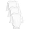 NEXT Unisex Bambino Confezione da 3 body a manica lunga per neonati pelle sensibile Bianco 6 Mesi-9 Mesi