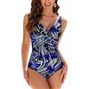 WIN.MAX Costumi da Bagno Interi per Donna Scollo a V Costume Intero Donna con Controllo della Pancia Monokini con arricciature, per Coppe da D a G