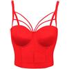 Woboren Donne con Reggiseno Corsetto Shapewear Top Ricamato Tracolla Regolabile push up reggiseno (Rosso, XS)