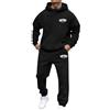 Generico Tuta Uomo Sportiva Invernale Felpa a Maniche Lunghe e Pantaloni della Tuta Lunghi Due Pezzi Senza Cappuccio Girocollo Personalizzate Casual Pullover Slim Fit Tinta Unita Tute Ginnastica Uomo