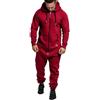 shownicer Tuta Jumpsuit Uomo Pigiama con Cappuccio Tuta Intera One Piece Pigiama Overall Uno Zip Tinta Unita Casual Confortevole Pigiami da Casa A Rosso M