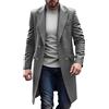 Lovraj - Cappotto Lungo da Uomo, Blazer in Lana, Tinta Unita, a Due Righe, Elegante, con Collo a Nodo, Giacca Invernale da Business, in Lana, grigio., XL