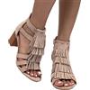 MJGkhiy Sandali Donna Estive con Tacco Largo Trasparente Striscia Sandali Tacco a Blocco Cinturino Sandali Estive Con Tacco Ciabatte Classiche con Tacco a Punta Quadrata