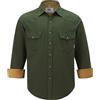Coevals Club Camicia di flanella da uomo a maniche lunghe bottoni automatici in cotone con tasca vestibilità normale camicia per il tempo libero, Esercito #18, L