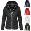 MJGkhiy Piumino Donna Invernale Curvy Corto Puffer Jacket Elegante Giubbino Trapuntato Casual Giacca Antivento Con Cappuccio Comodo Taglie Forti Piumini Imbottita Caldo Cappotto Con Zip Autunnale
