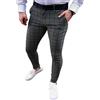 Onsoyours Pantaloni a Quadri da Uomo Pantaloni Casual Estivi alla Moda Pantaloni Uomo Pantaloni da Lavoro Slim Fit con Tasche Pantaloni a Quadretti Eleganti A GrigioScuro XL