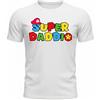 Generico T-Shirt Super Daddi, Festa del papà, Maglietta Uomo in Cotone 100%, Disponibile in 4 Colori: Bianco, Blu Navy, Royal, Nero (IT, Testo, M, Regular, Regular, Bianco)