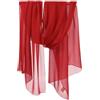 Prettystern Donna Uomo 180cm Lunga Pura Seta Leggera Sciarpa Stola Foulard Coprispalle Elegante Cerimonia porpora rosso
