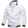 seiveini Giacca da Uomo Casual Leggera Bomber Cappotto Autunno Primavera Giacca a Vento Sottile con Cerniera Sportivo Trench Rialzato Slim Fit A Bianco M